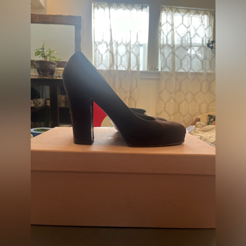 Miu Miu // Platform And Stacked Almond Toe Pump /… - image 1